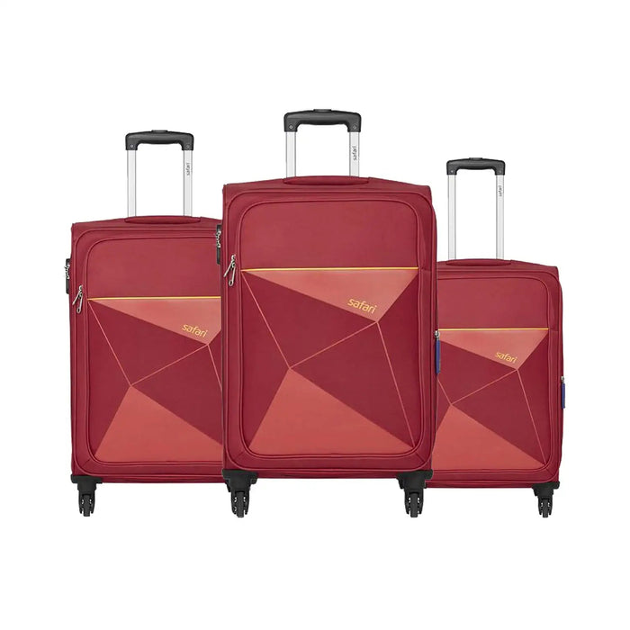 Polyester 76 cms Soft Suitcase (PRISMA3P4WRED_red) Pack of 3