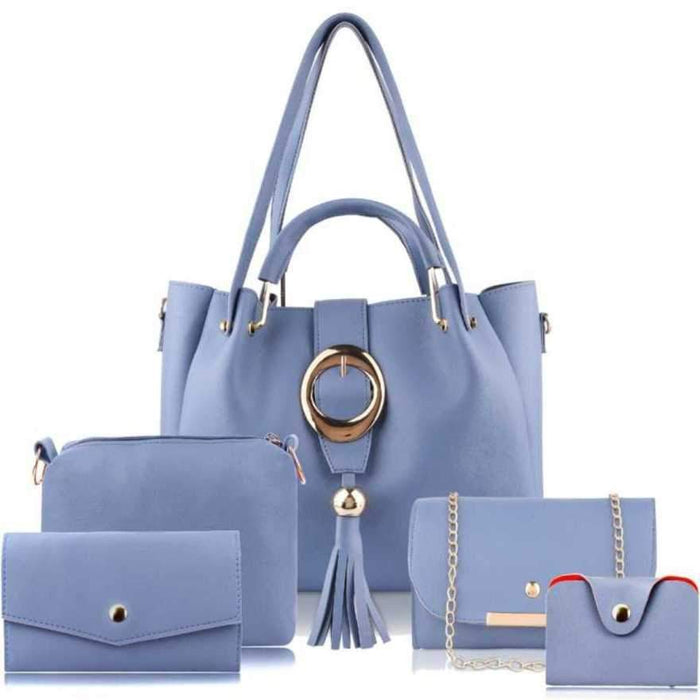 Women Grey Hand-held Bag (Pack of: 5)