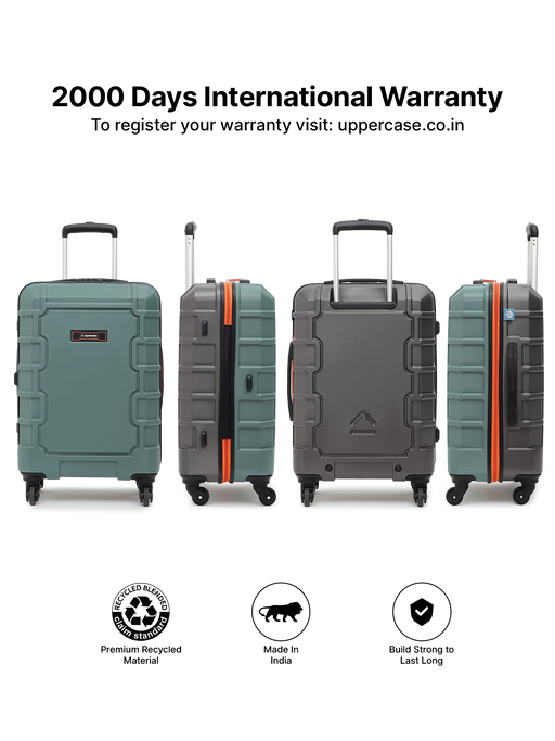 Eco-Friendly Arbor Green Medium Hardside Trolley with Secure Lock