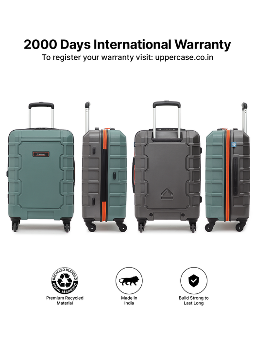 Eco-Friendly Arbor Green Medium Hardside Trolley with Secure Lock