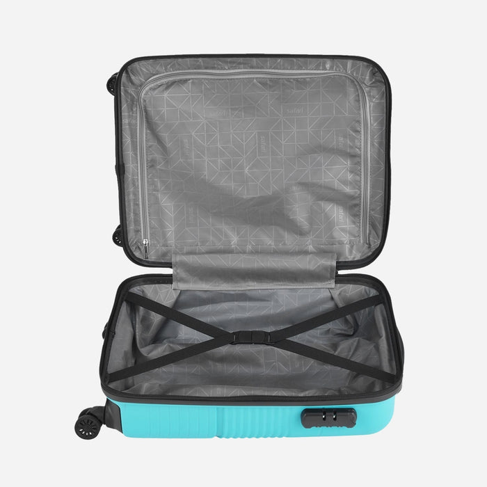 Safari Zolo Cyan Hard-Shell Dual-Wheel Trolley Bag for Effortless Travel