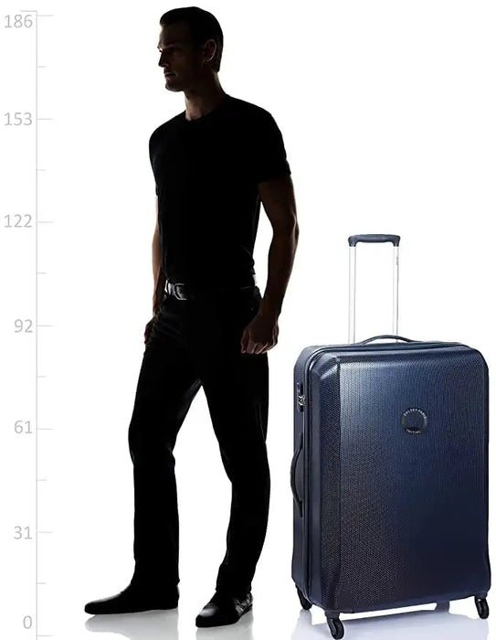 Misam ABS 66 cms Blue Hard Sided Medium Suitcase