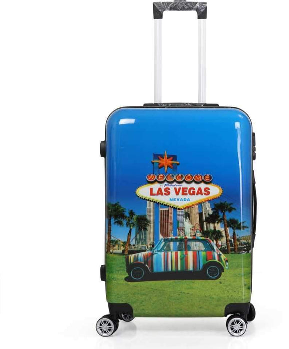 Hard Body Set of 3 Luggage - Poly Carbonate Blue 2Pc set Trolley Bag with 1Pc Vanity (55 ltr) - Blue