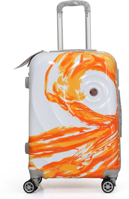 Hard Body Set of 4 Luggage - Polycarbonate Orange 2Pc set Trolley Bag with 2Pc Vanity (55 ltr) - Orange
