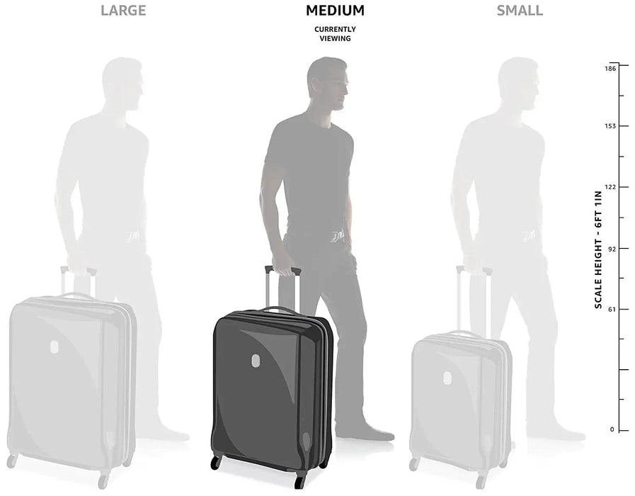 Misam ABS 66 cms Blue Hard Sided Medium Suitcase