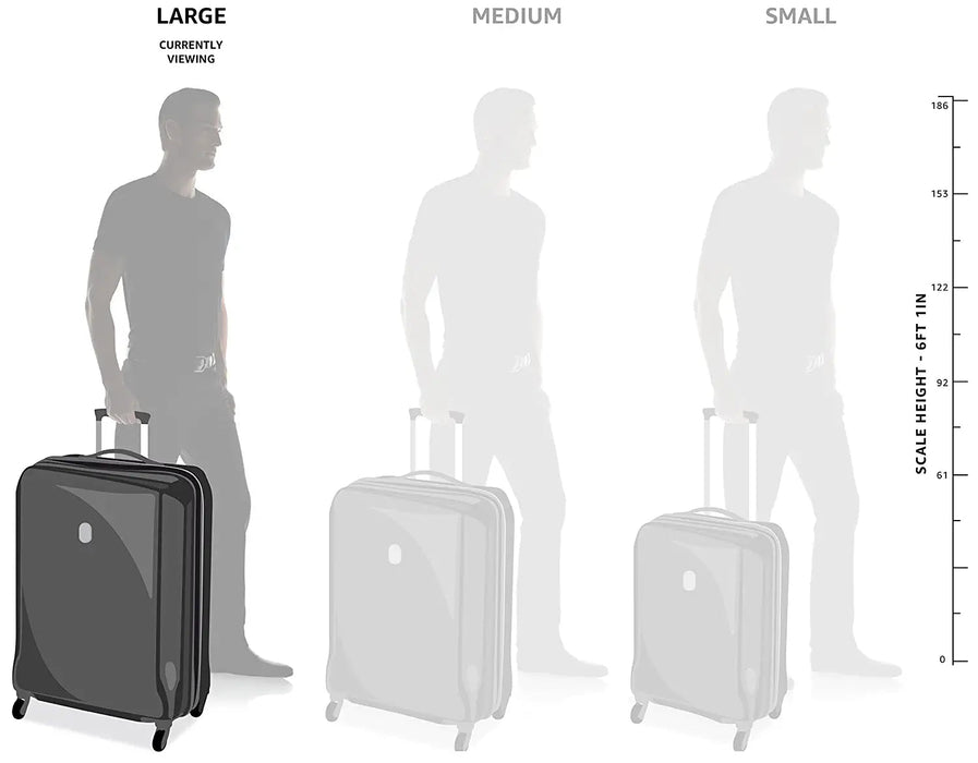 Misam ABS 66 cms Blue Hard Sided Medium Suitcase