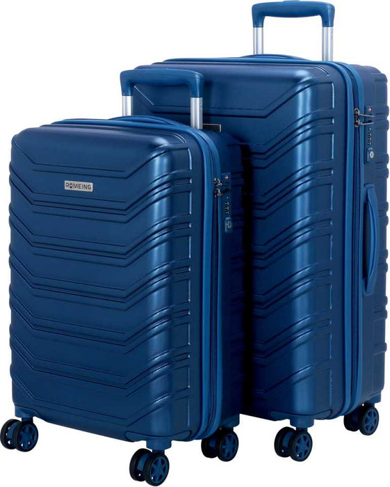 Hard Body Set of 2 Luggage - Monopoli Polycarbonate Luggage Set of 2 (55 & 65 cms) (Moon Blue) Hardside Trolley Bag - Blue