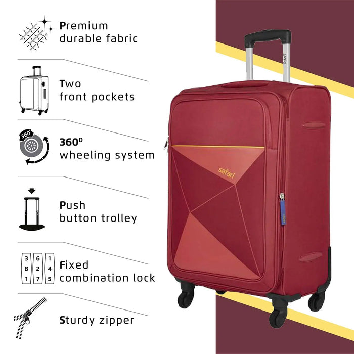 Polyester 76 cms Soft Suitcase (PRISMA3P4WRED_red) Pack of 3
