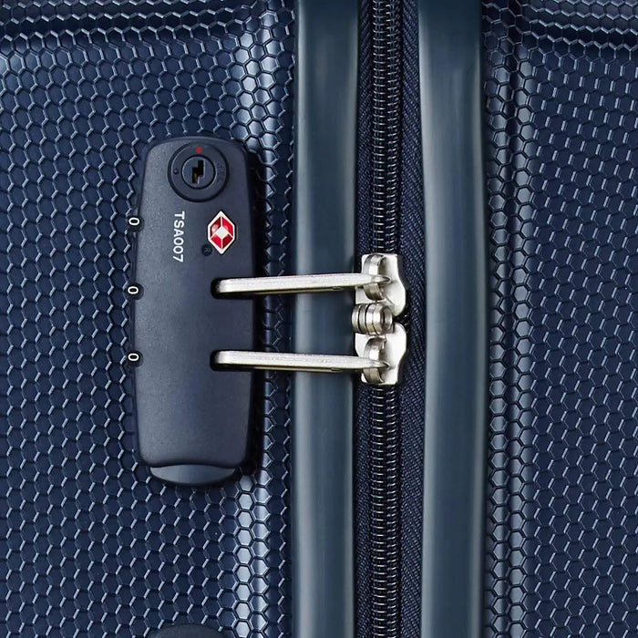 Misam ABS 66 cms Blue Hard Sided Medium Suitcase