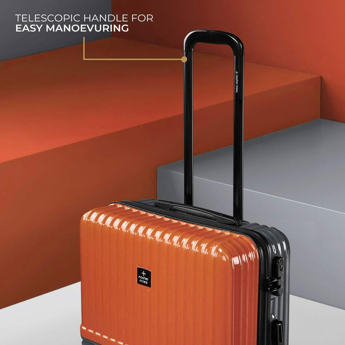 Set of 2, Hard-Sided, Polycarbonate Luggage, Orange and Grey 55, 65 cm Trolley Bag