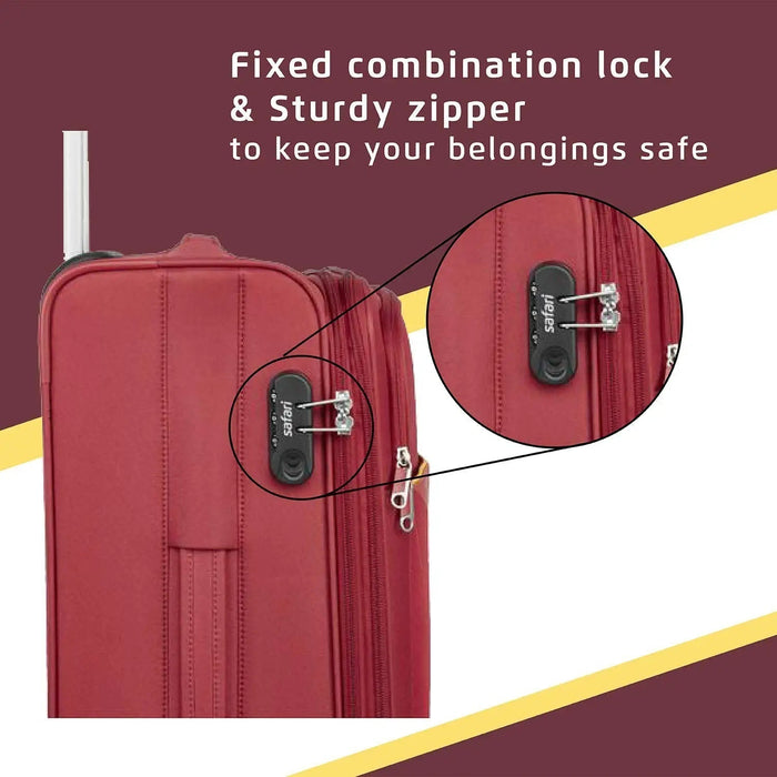 Polyester 76 cms Soft Suitcase (PRISMA3P4WRED_red) Pack of 3