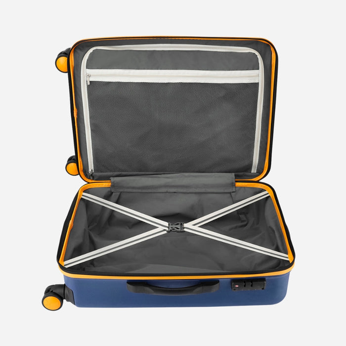 Safari Defender Blue Hard-Shell Luggage Combo: Small & Medium, TSA Lock, Dual Wheels