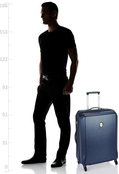 Misam ABS 66 cms Blue Hard Sided Medium Suitcase