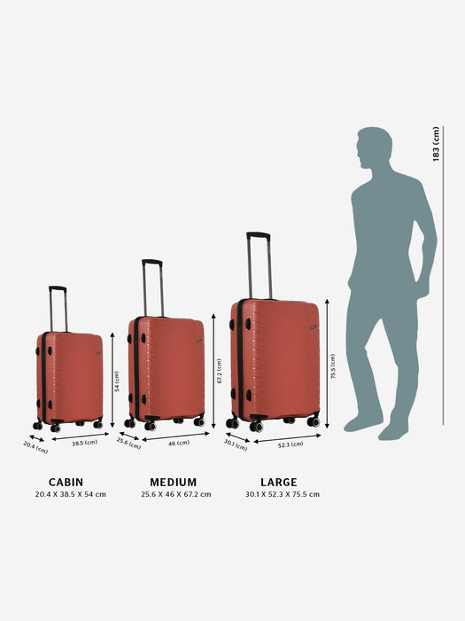 Wildcraft Flynt 3-Piece Hardside Trolley Luggage Set - Durable, Secure, Effortless Travel