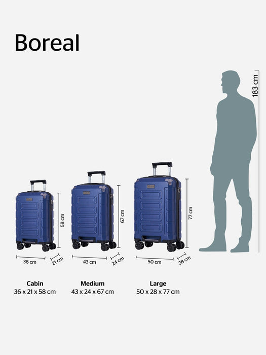Wildcraft Boreal Polycarbonate Cabin Hard Trolley Bag with TSA Lock