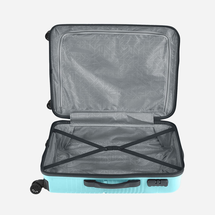 Safari Zolo Cyan Hard-Shell Dual-Wheel Trolley Bag for Effortless Travel