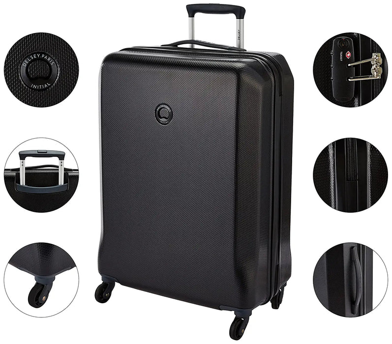 Misam ABS 66 cms Blue Hard Sided Medium Suitcase