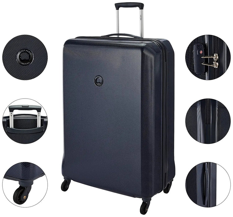 Misam ABS 66 cms Blue Hard Sided Medium Suitcase