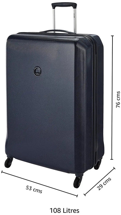 Misam ABS 66 cms Blue Hard Sided Medium Suitcase