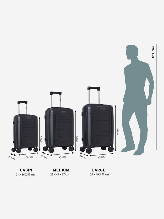 Wildcraft Safara Mercury Durable Hard Shell Travel Cargo Case Trolley