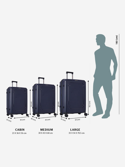 Wildcraft Safara Copper Durable Hardside Spinner Luggage Case, 8 Wheels