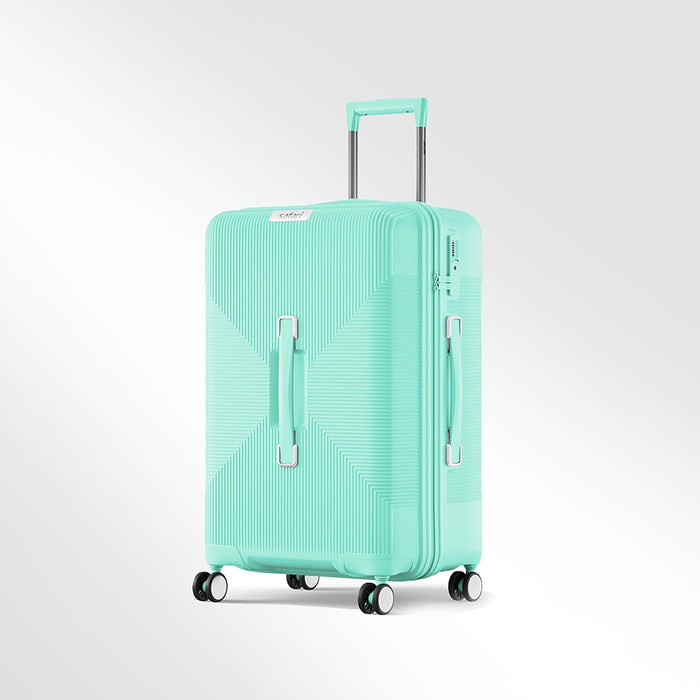 Secure Safari Trunk Hard Luggage: Anti-Theft Zipper, TSA Lock, Front Handle