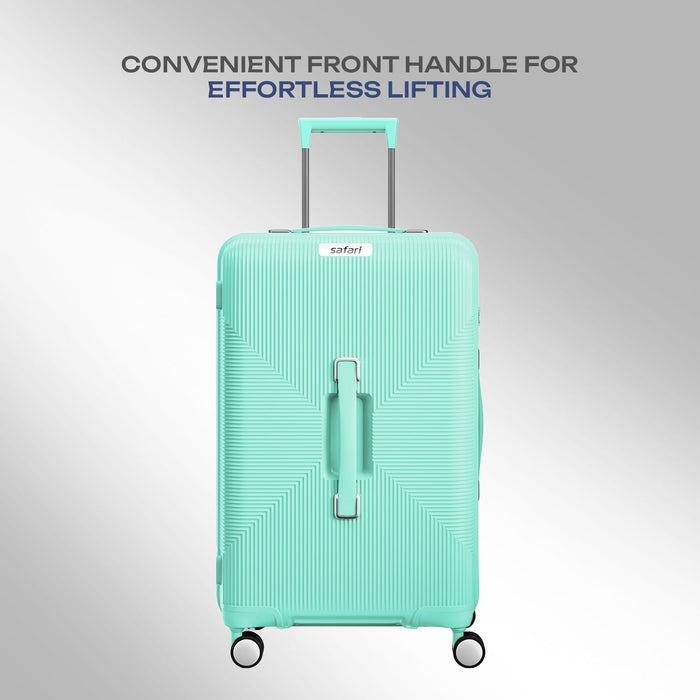 Secure Safari Trunk Hard Luggage: Anti-Theft Zipper, TSA Lock, Front Handle