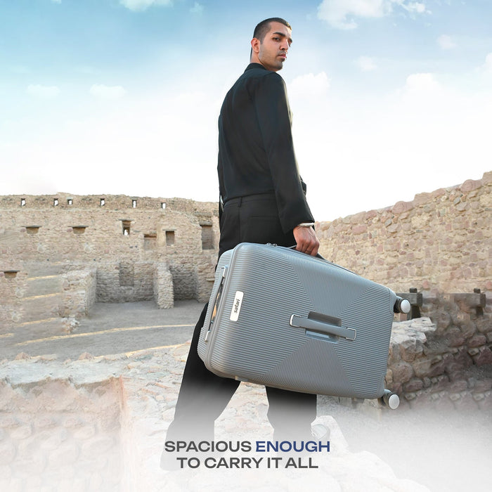 Secure Safari Trunk Hard Luggage: Anti-Theft Zipper, TSA Lock, Front Handle