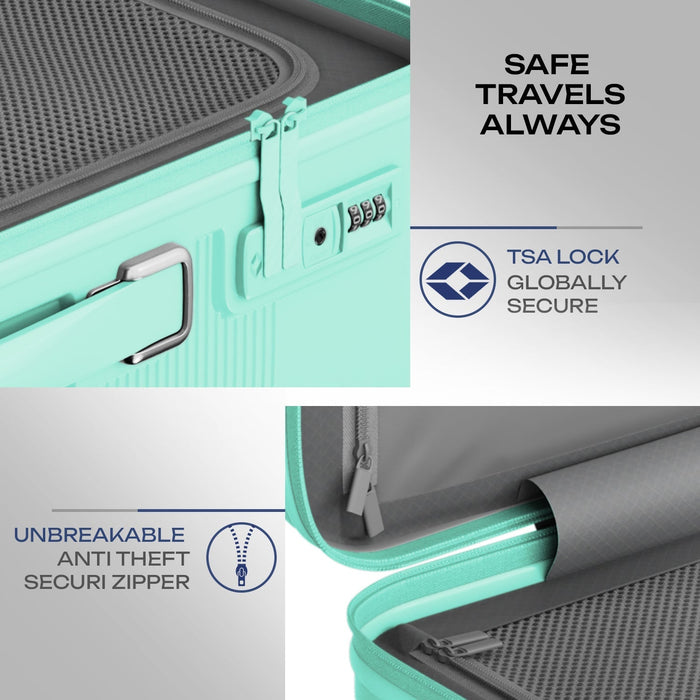 Secure Safari Trunk Hard Luggage: Anti-Theft Zipper, TSA Lock, Front Handle
