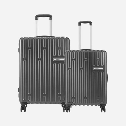 Safari Cargo Max Gun Metal Hard-Shell Luggage Set: Dual Wheels, TSA Lock, Expandable
