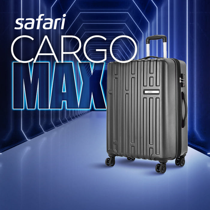 Safari Cargo Max Gun Metal Hard-Shell Luggage Set: Dual Wheels, TSA Lock, Expandable