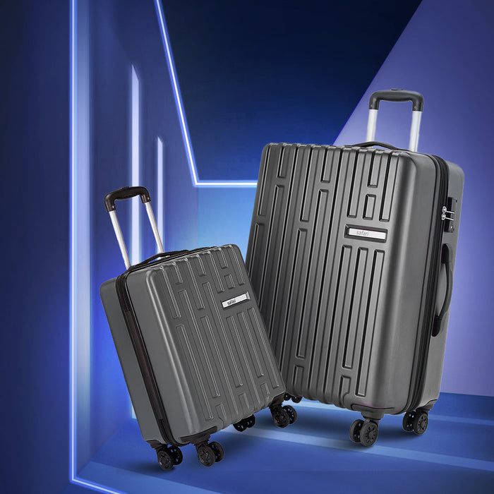 Safari Cargo Max Gun Metal Hard-Shell Luggage Set: Dual Wheels, TSA Lock, Expandable