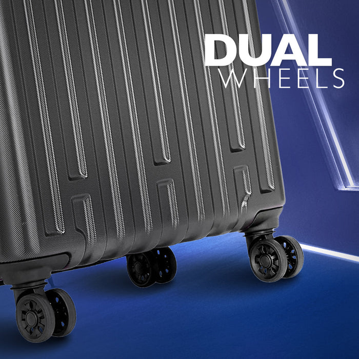 Safari Cargo Max Gun Metal Hard-Shell Luggage Set: Dual Wheels, TSA Lock, Expandable