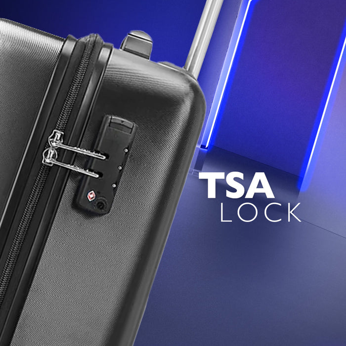 Safari Cargo Max Gun Metal Hard-Shell Luggage Set: Dual Wheels, TSA Lock, Expandable