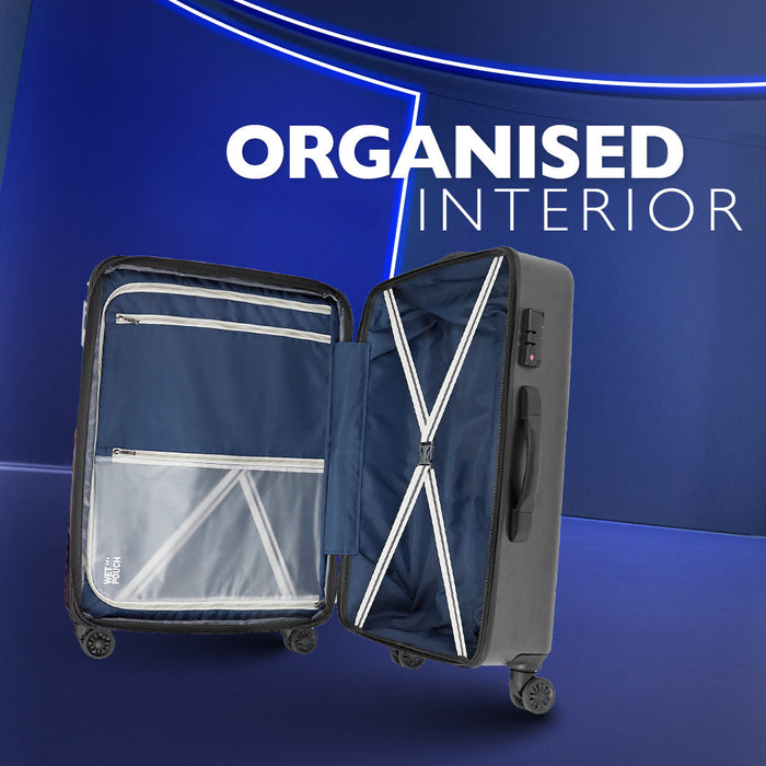 Safari Cargo Max Gun Metal Hard-Shell Luggage Set: Dual Wheels, TSA Lock, Expandable