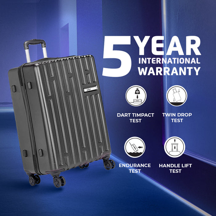 Safari Cargo Max Gun Metal Hard-Shell Luggage Set: Dual Wheels, TSA Lock, Expandable