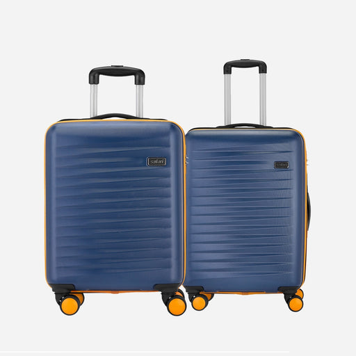 Safari Defender Blue Hard-Shell Luggage Combo: Small & Medium, TSA Lock, Dual Wheels