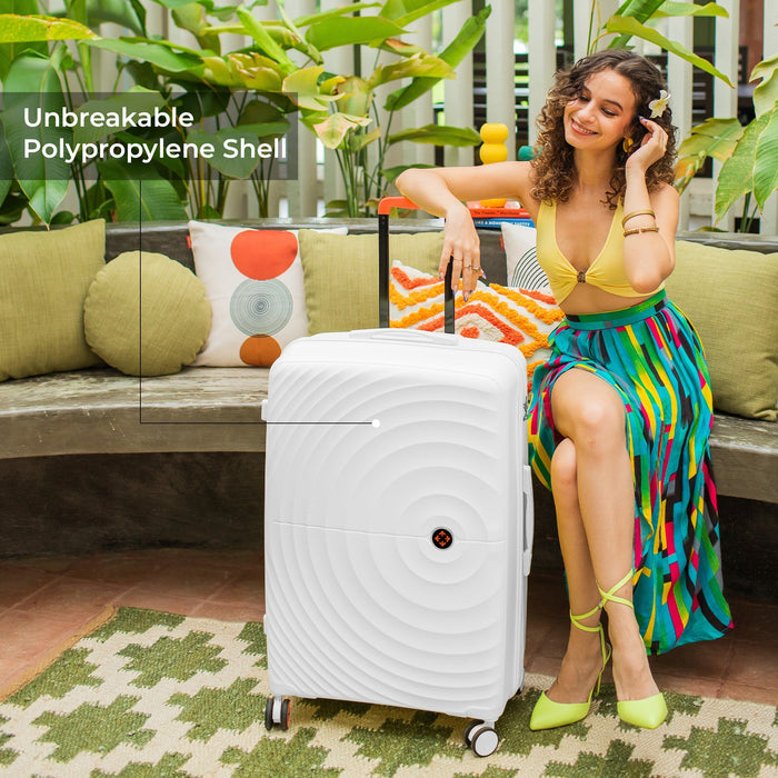 Seattle Hard-Side Polypropylene 3-Piece Luggage Set - Durable Travel Trolley Bags