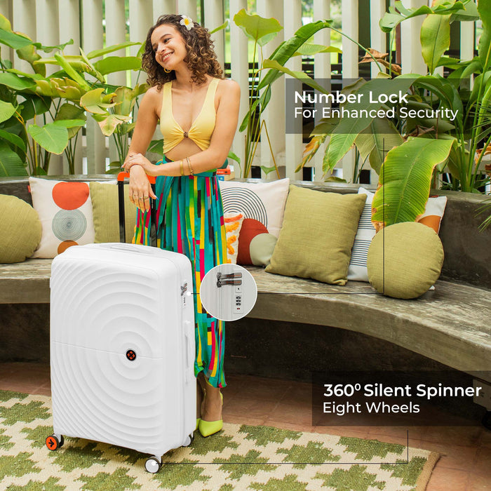 Seattle Hard-Side Polypropylene 3-Piece Luggage Set - Durable Travel Trolley Bags