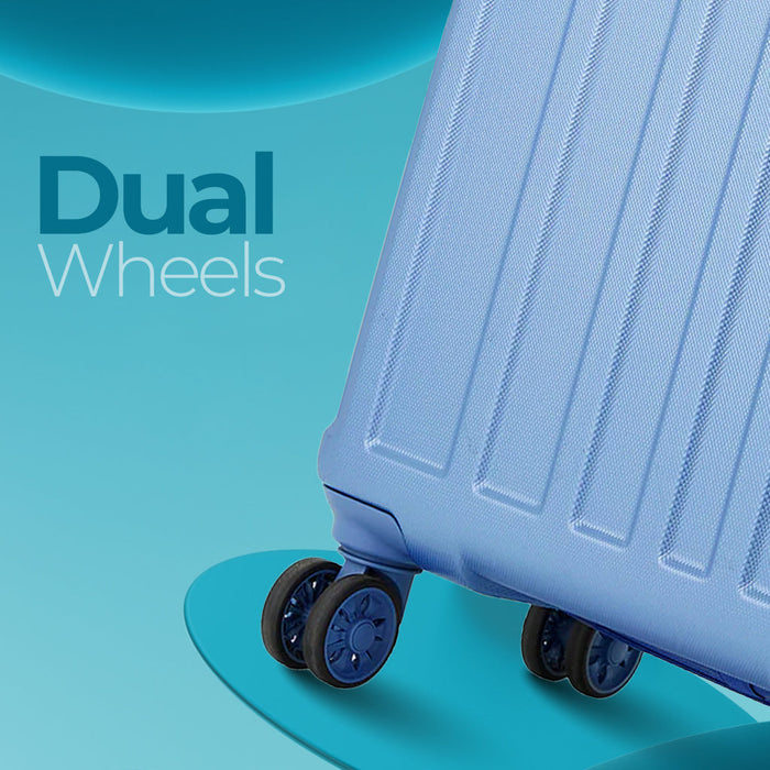 Safari Linea Pearl Blue Hardside Luggage: Durable Polycarbonate, Smooth Dual Wheels
