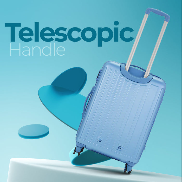 Safari Linea Pearl Blue Hardside Luggage: Durable Polycarbonate, Smooth Dual Wheels