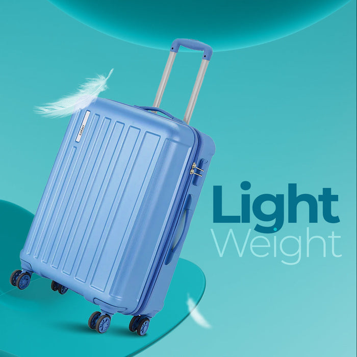 Safari Linea Pearl Blue Hardside Luggage: Durable Polycarbonate, Smooth Dual Wheels