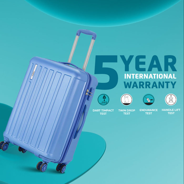 Safari Linea Pearl Blue Hardside Luggage: Durable Polycarbonate, Smooth Dual Wheels
