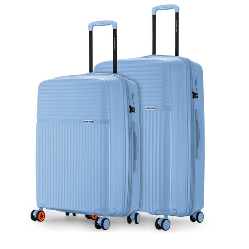 Krabi Lightweight Hard-Side Expandable Polypropylene Luggage Set Steel Blue