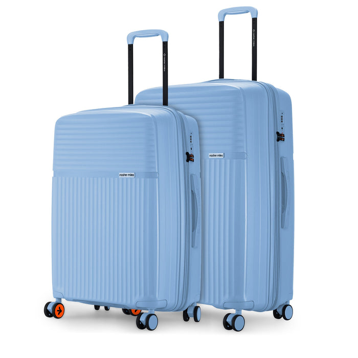 Krabi Lightweight Hard-Side Expandable Polypropylene Luggage Set Steel Blue