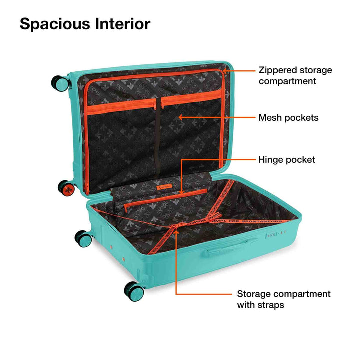 Nasher Miles Coorg Durable Hard-Side 2-Piece Luggage Set Teal Spinner Trolley Bags