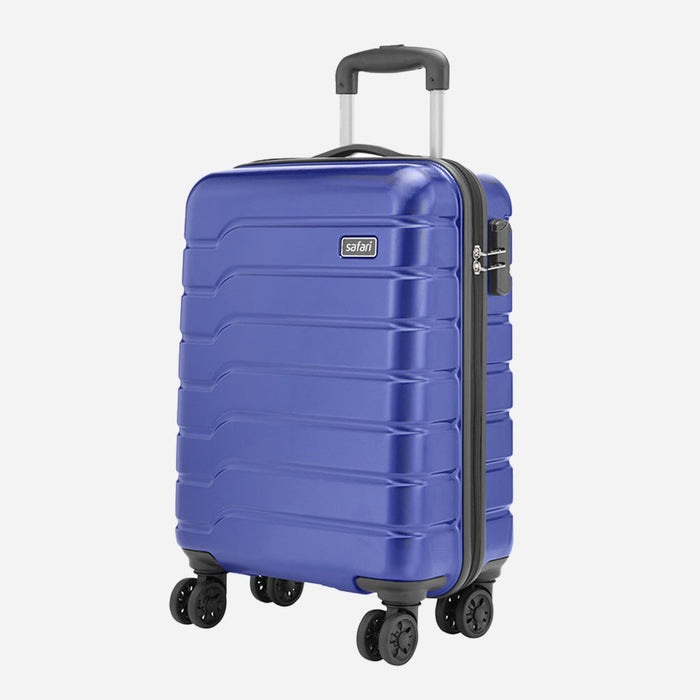 Safari Ozone Metallic Blue Hardside Luggage, Dual Wheels, Polycarbonate, Secure Lock