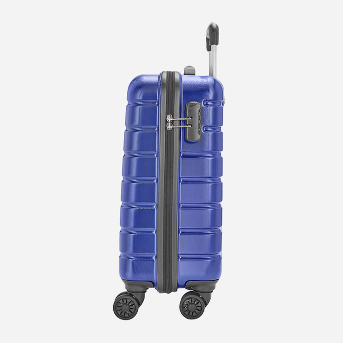 Safari Ozone Metallic Blue Hardside Luggage, Dual Wheels, Polycarbonate, Secure Lock