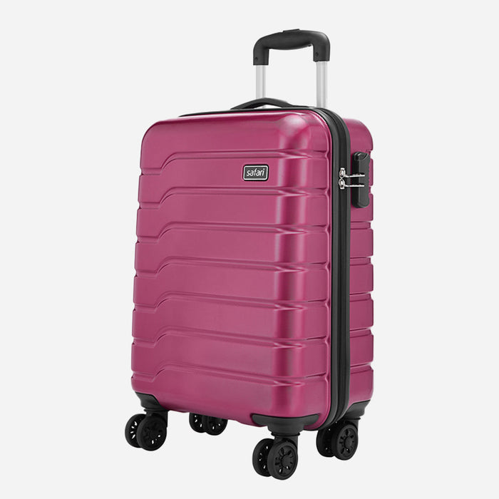 Safari Ozone Hardcase Wine Red Luggage Set: Durable, Dual-Wheel, Travel Trolley Bag