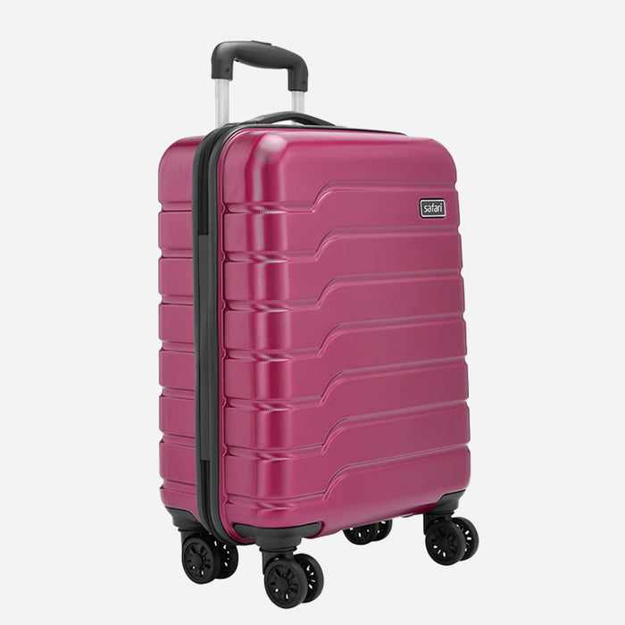 Safari Ozone Hardcase Wine Red Luggage Set: Durable, Dual-Wheel, Travel Trolley Bag